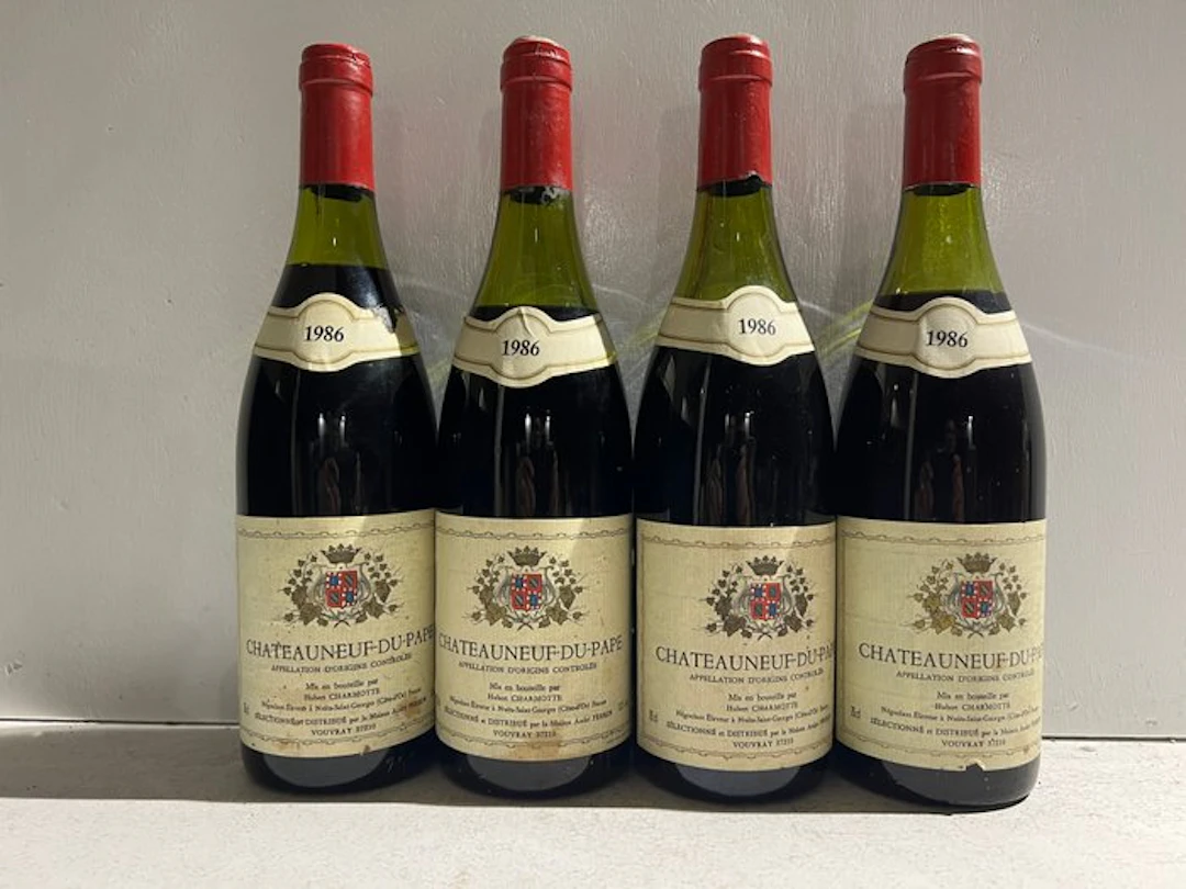 1986 Domaine Hubert Charmotte - Châteauneuf-du-Pape - 4 Bottles (0.75L)