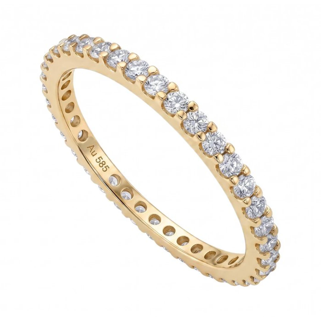 No reserve price - Ring - 14 kt. Yellow gold - 0.38ct. tw. Diamond (Natural)