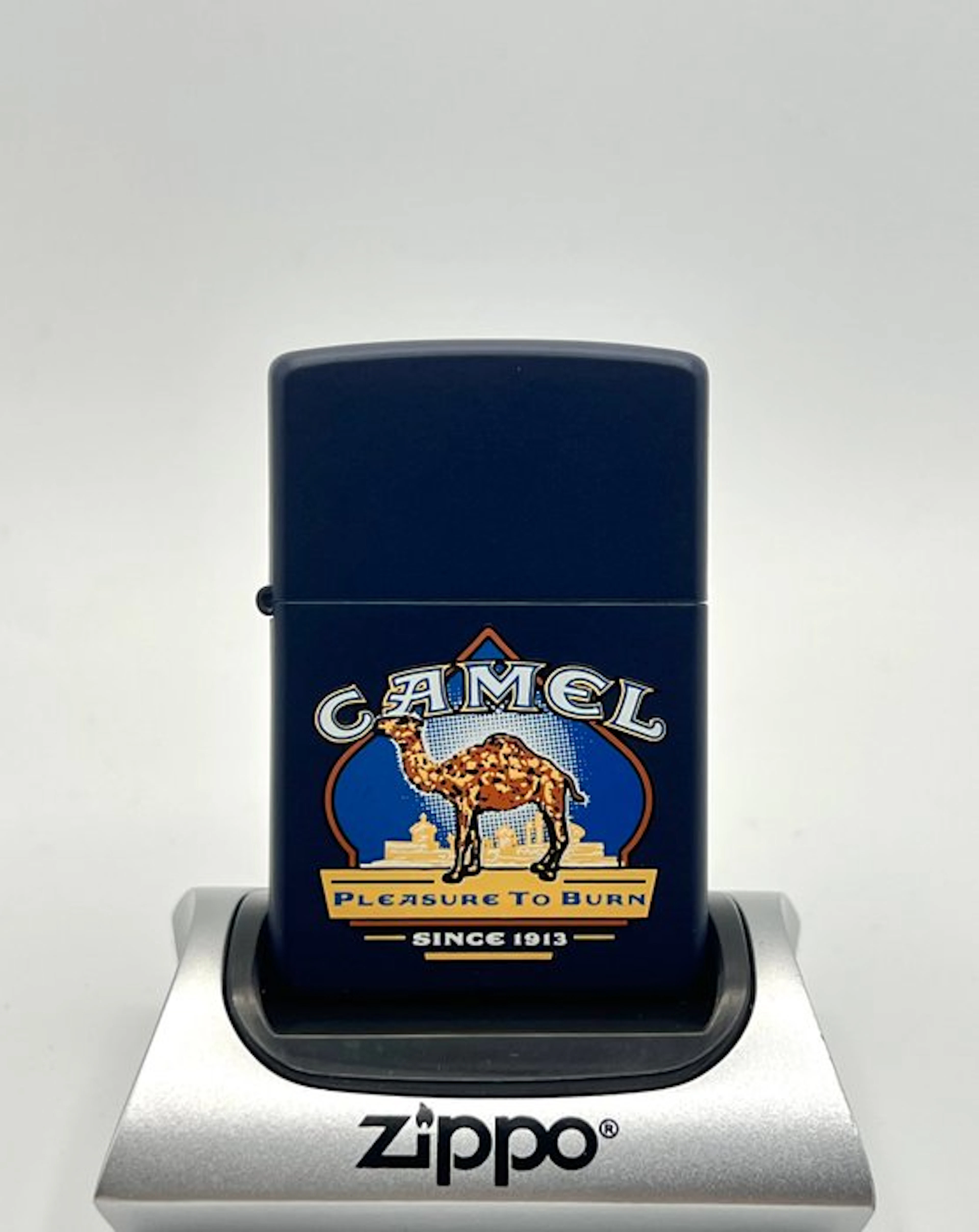 Zippo - Extremely Rare Camel "Pleasure To Burn" Navy Blue...