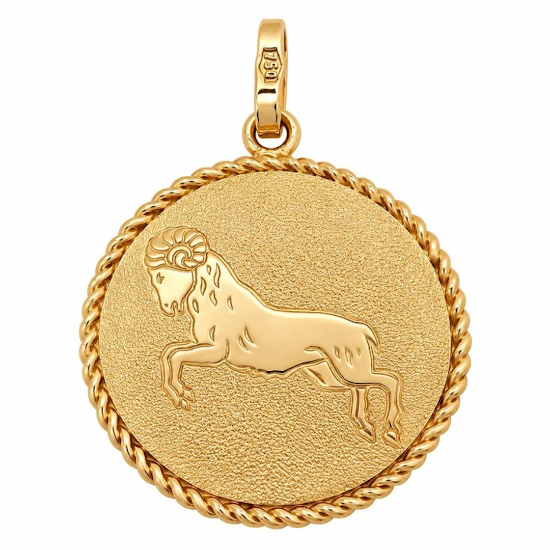 Pendant - 18 kt. Yellow gold - Made in Italy - Handmade