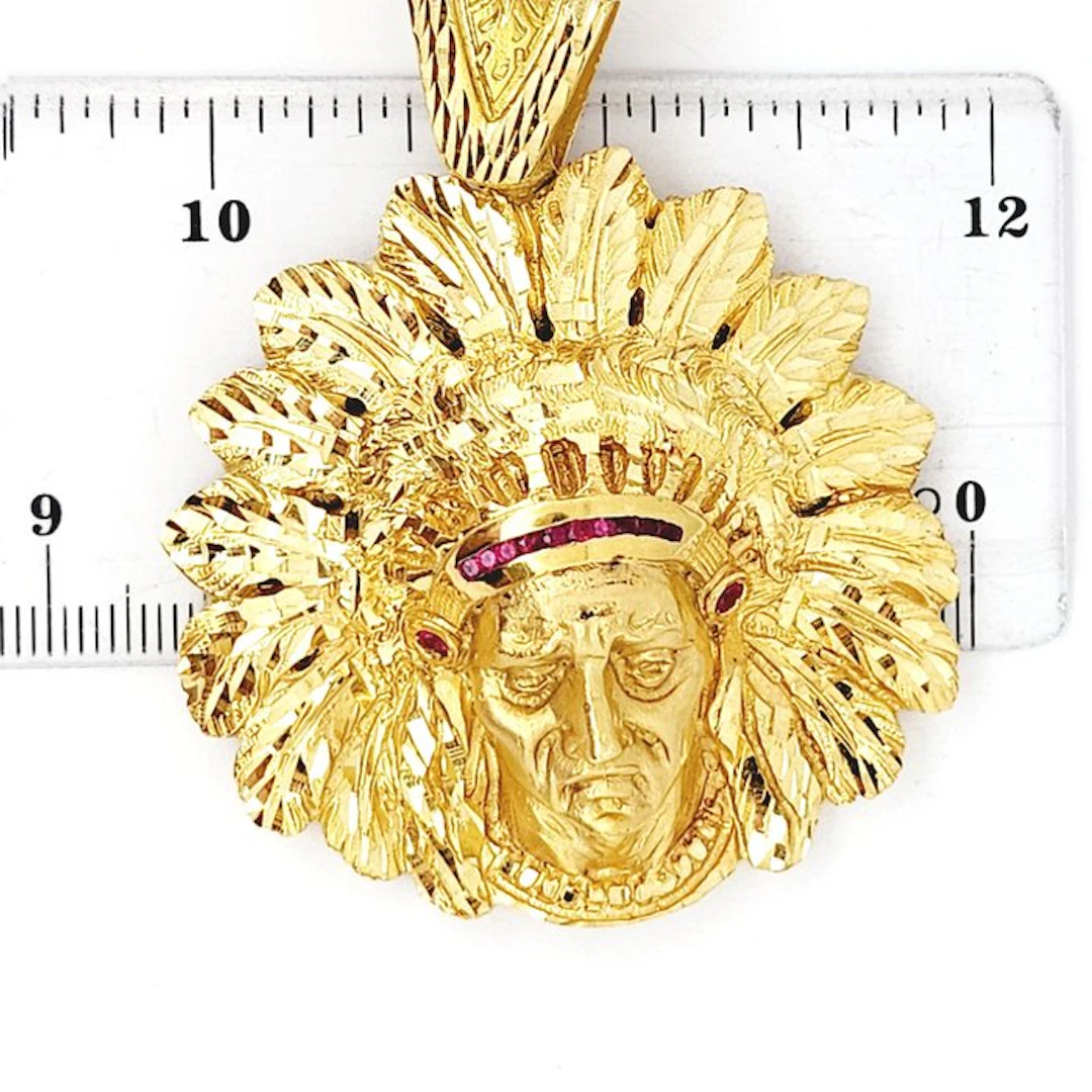 Pendant - 18 kt. Yellow gold - 0.50ct. tw. Ruby