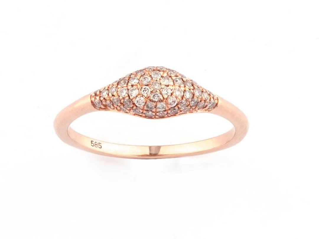 Ring - 14 kt. Rose gold - 0.25ct. tw. Diamond (Natural)