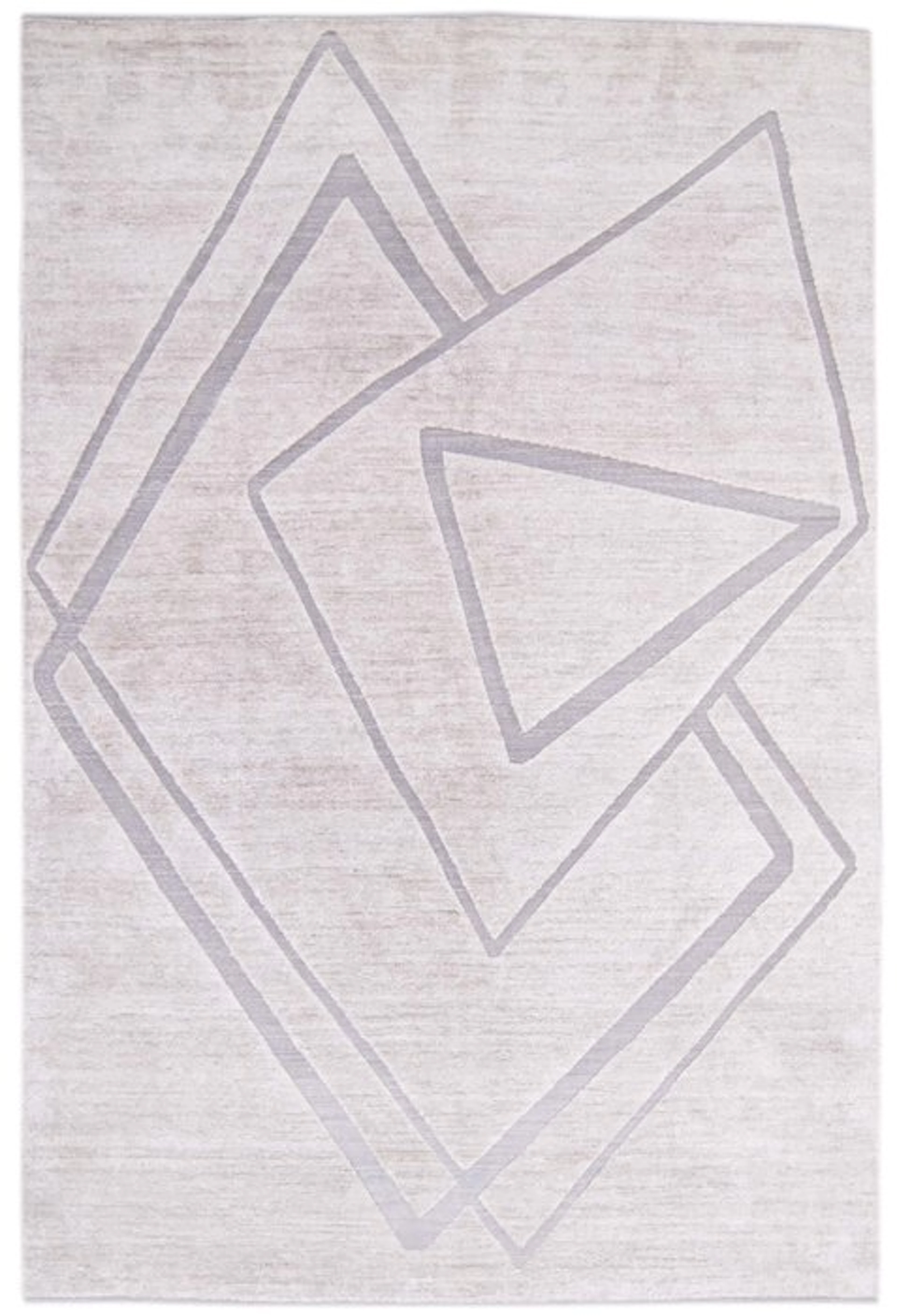 Hand-knotted designer rug made of bamboo-silk with a relief texture
