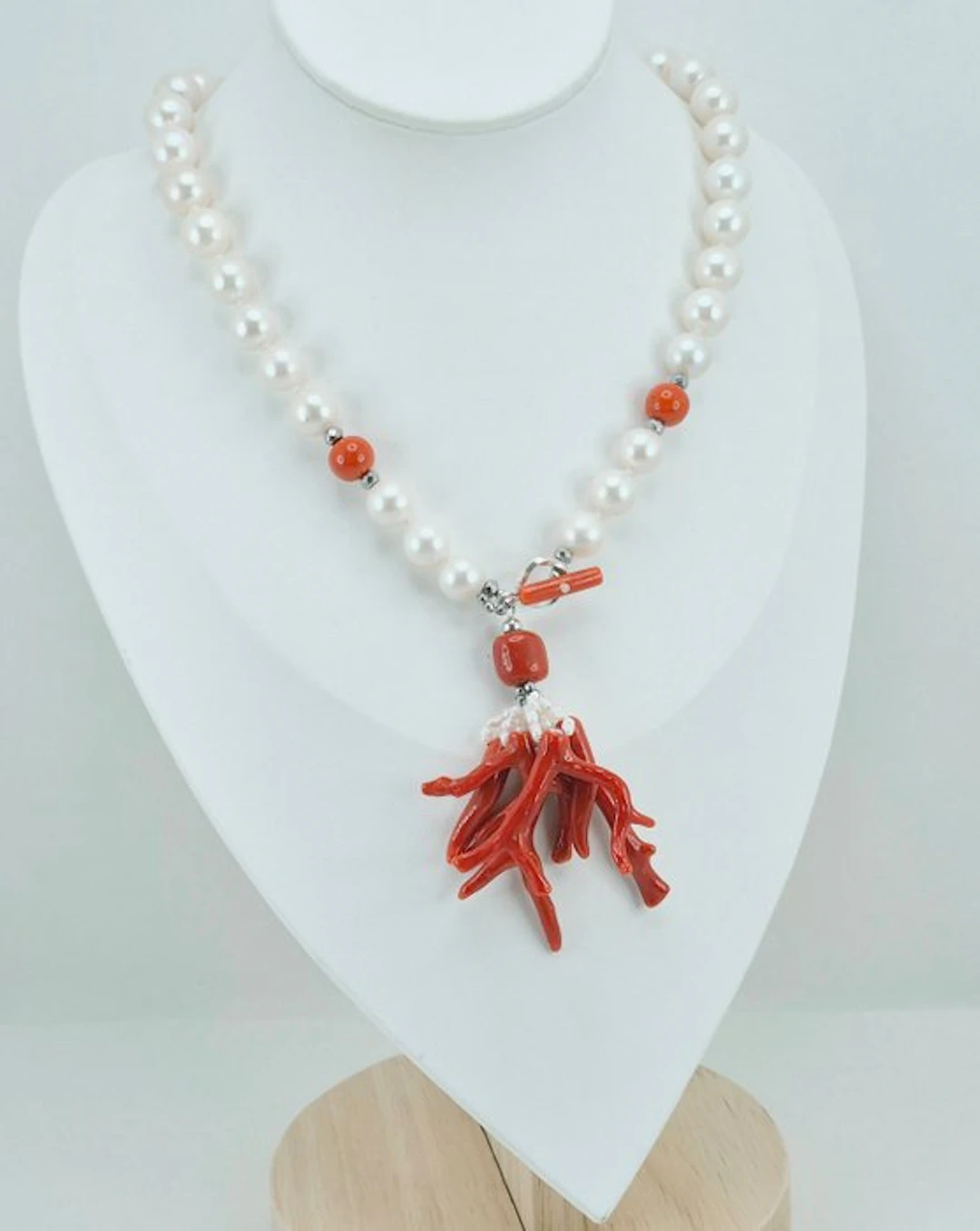 Coral - Silver - Necklace - CORALLO MEDITERRANEO
