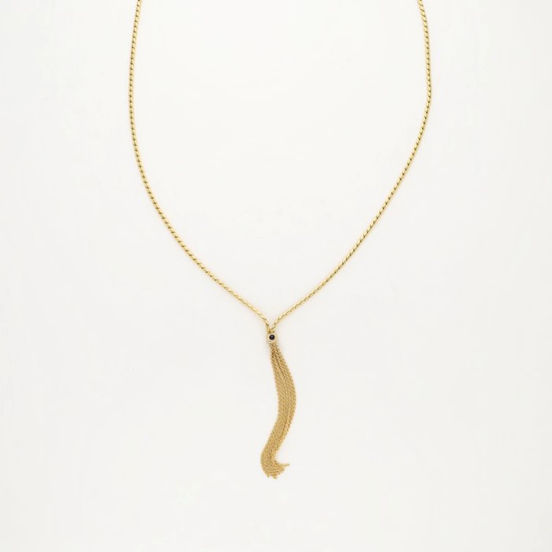 Necklace - 18 kt. Yellow gold - Sapphire