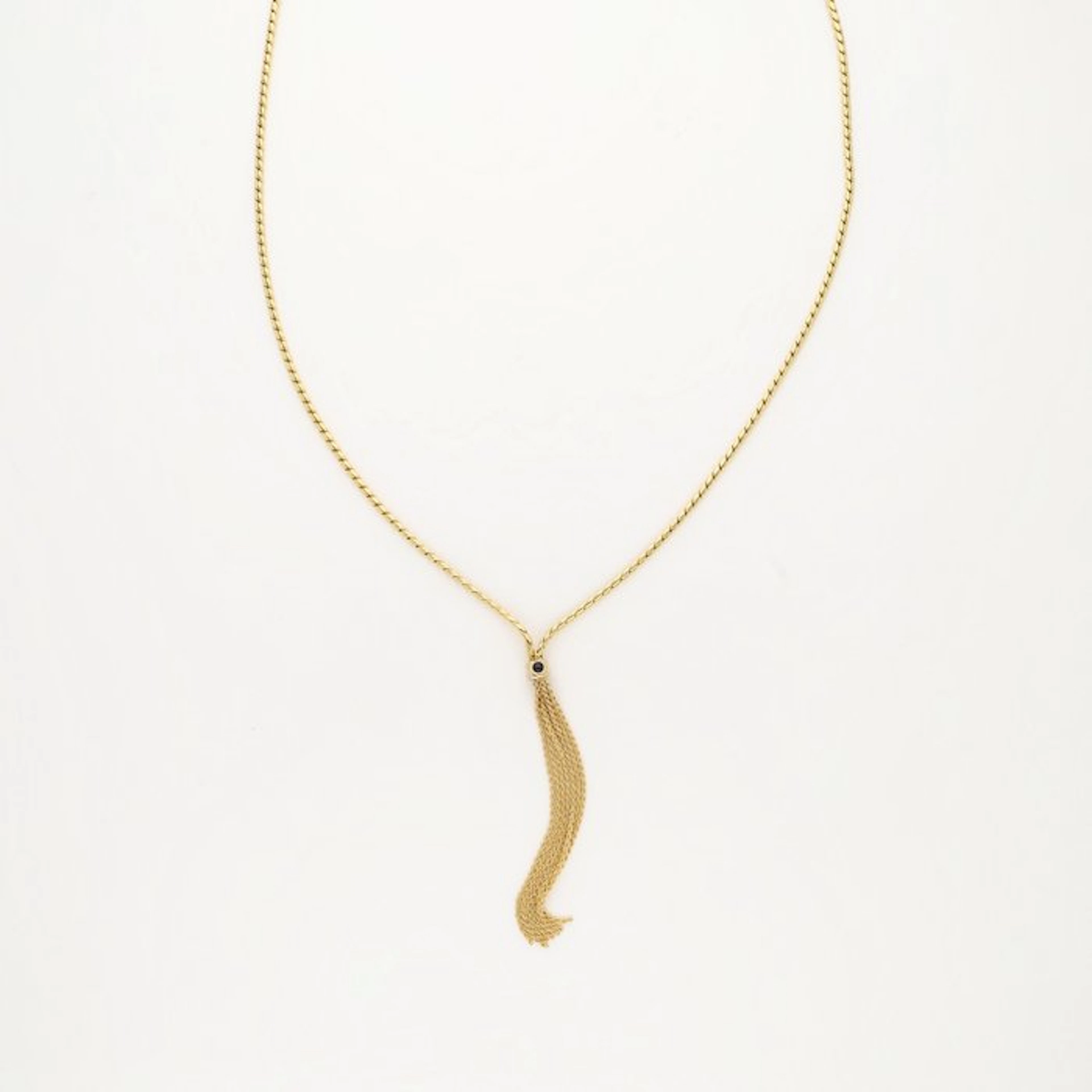 Necklace - 18 kt. Yellow gold - Sapphire