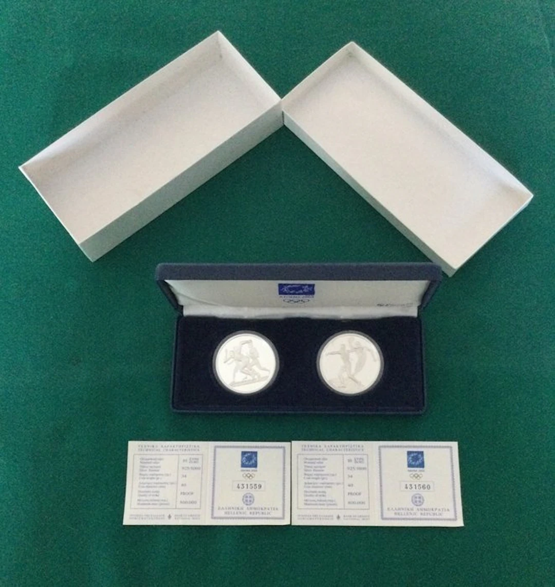 Greece. 10 Euro 2004 "Olympic Games" (2 coins) Proof (No reserve price)