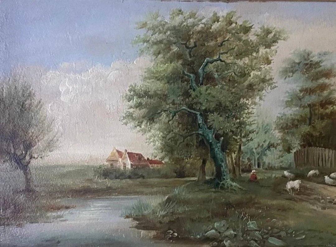 Hollandse School (XIX) - Herder met schapen