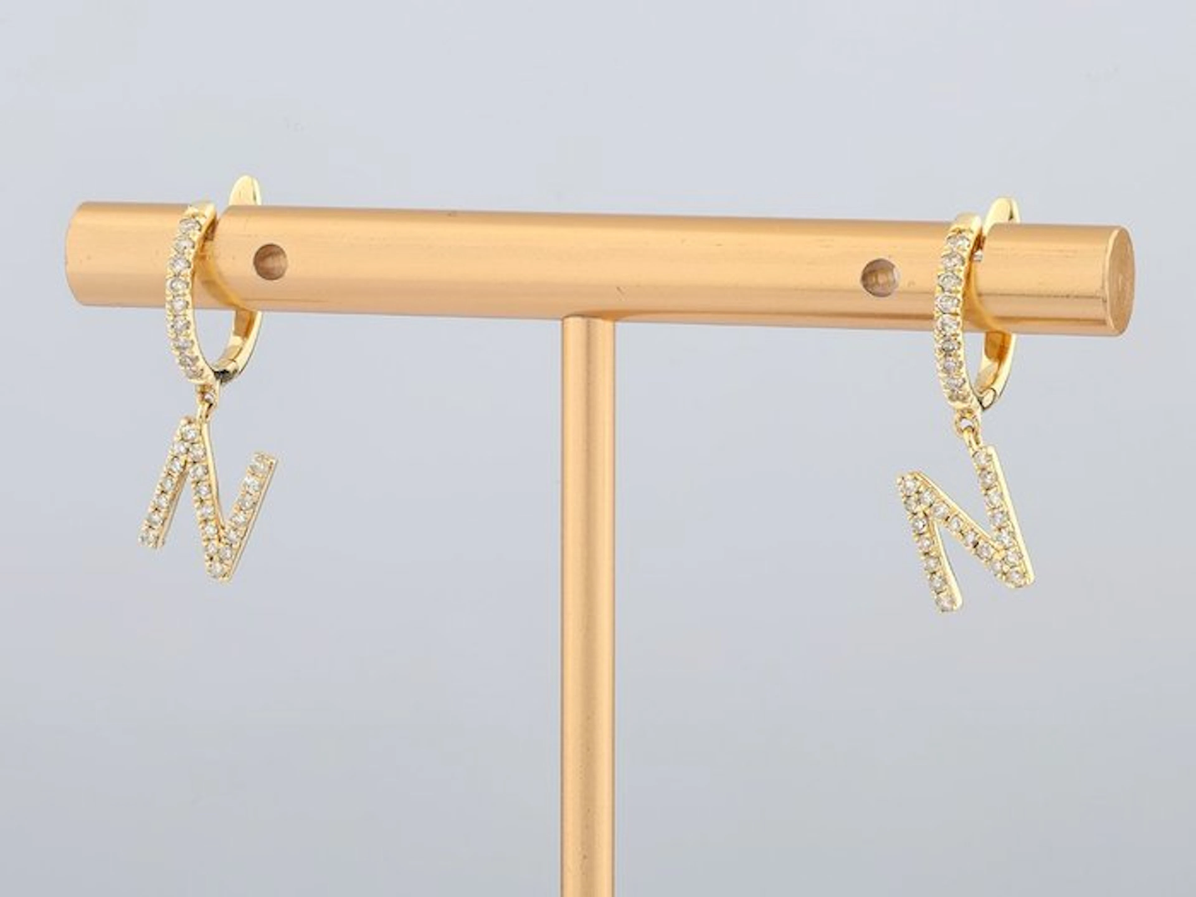 Earrings - 14 kt. Yellow gold - 0.28ct. tw. Diamond (Natural)