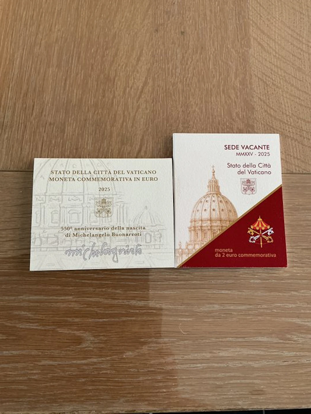 Vatican. 2 Euro 2025 "Sede Vacante" + "Michelangelo" (2...