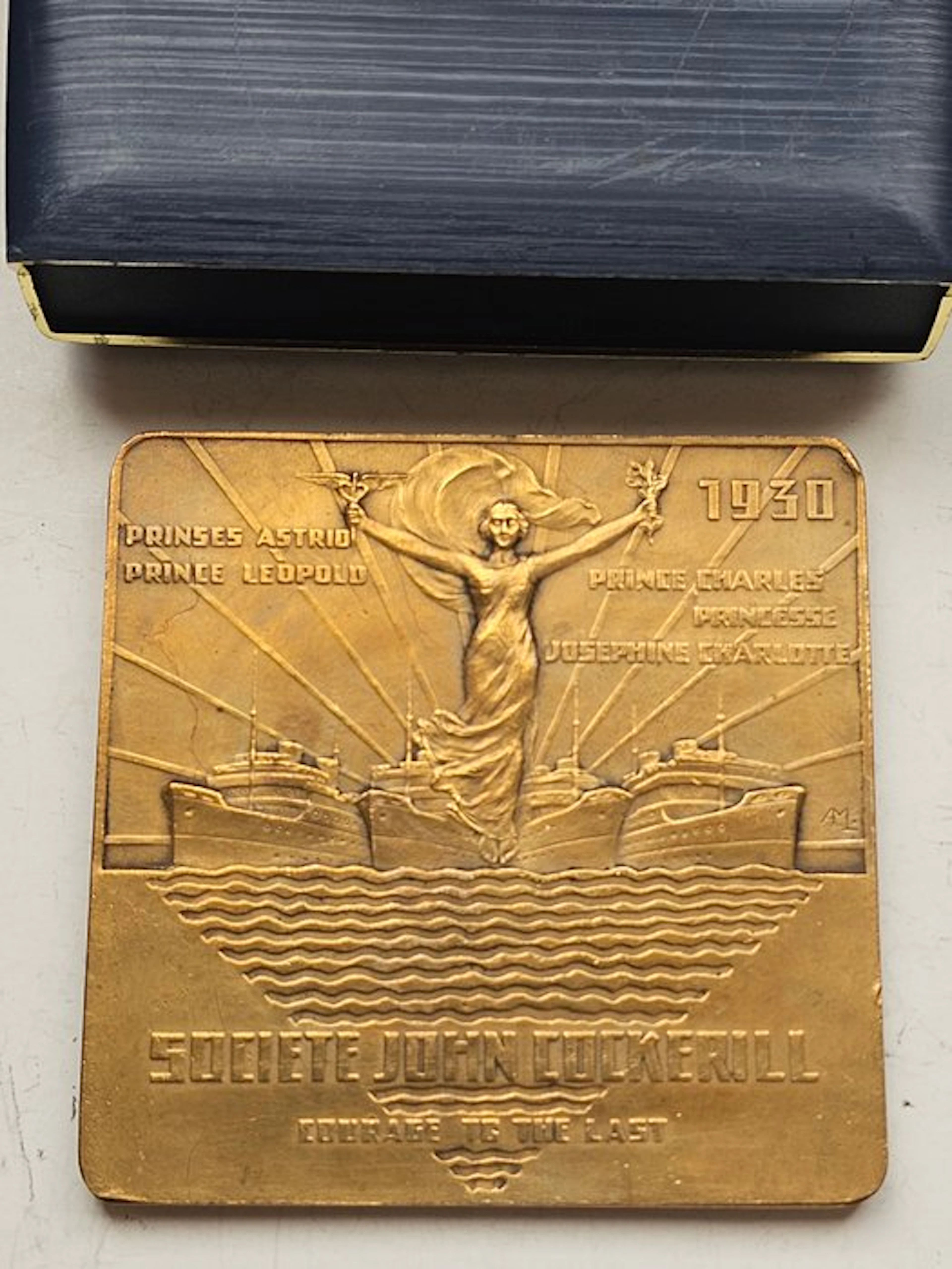 Belgium. Medal Bronzen Plaquette verguld