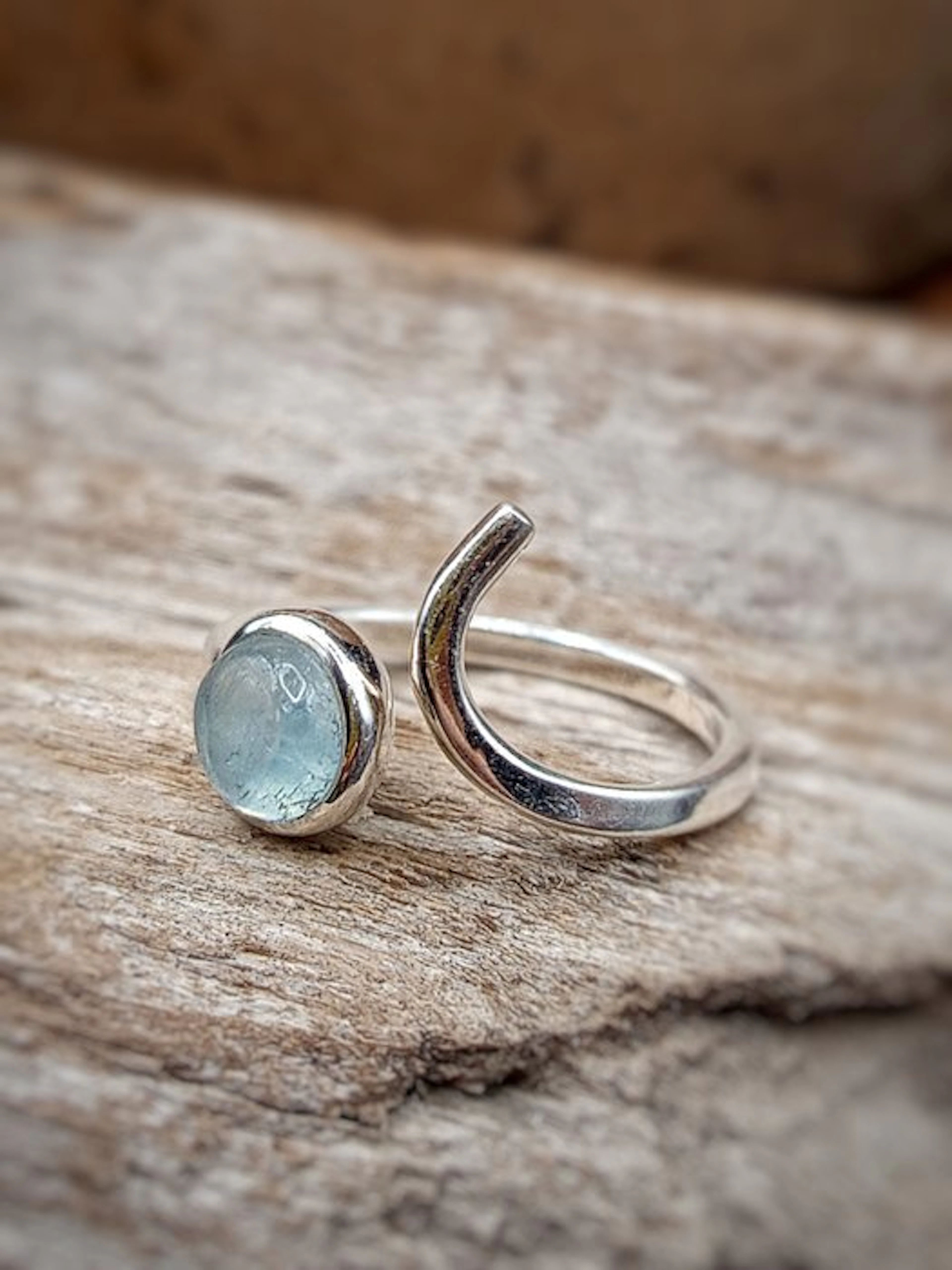 One-of-a-kind ring with adjustable size in 925 sterling...