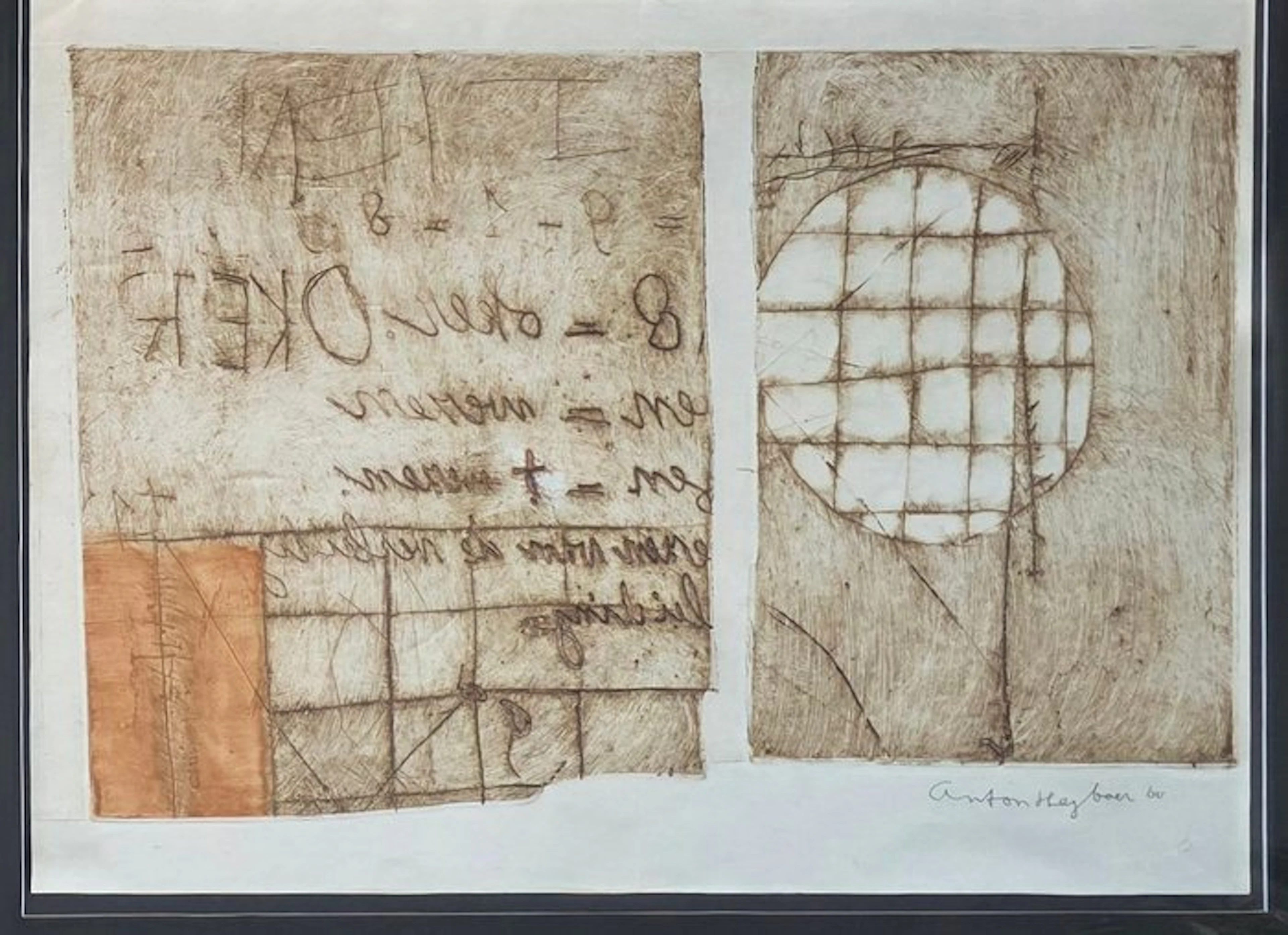 Anton Heyboer (1924-2005) - Oker = 8 - abstracte Compositie