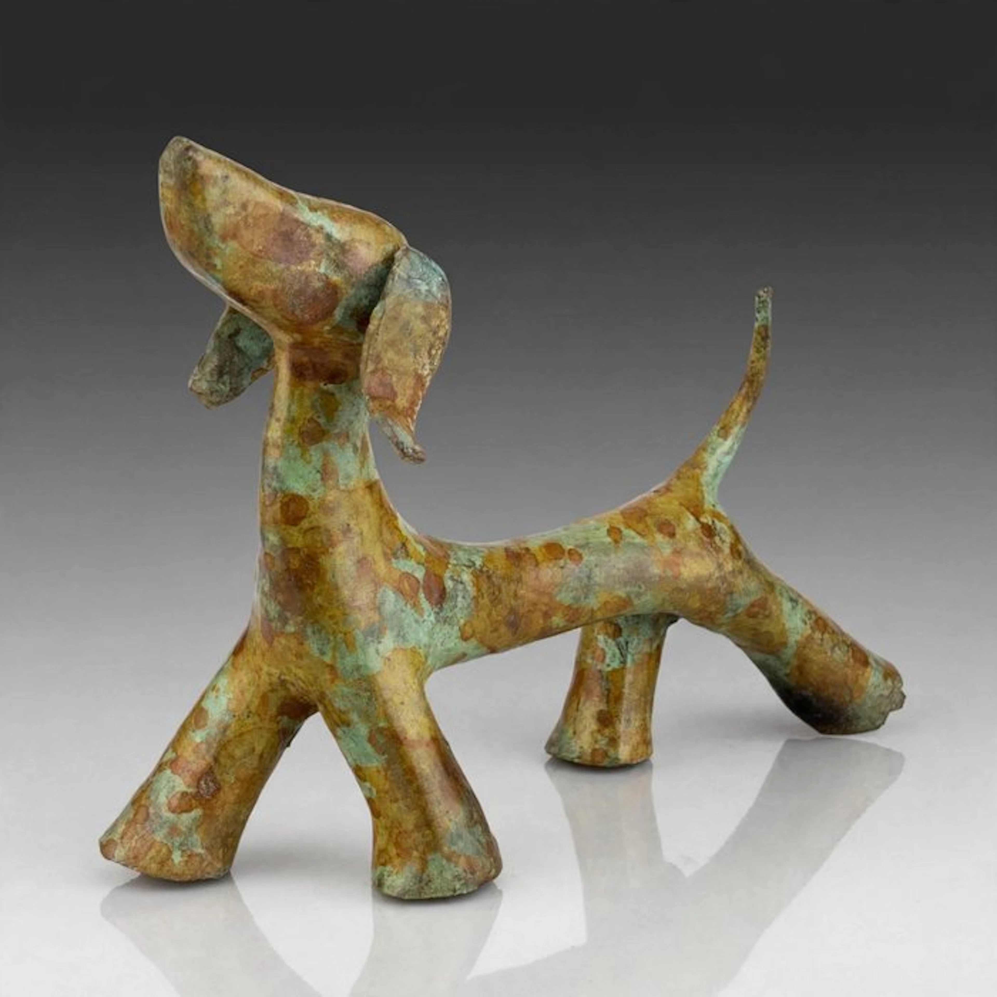 Abdoulaye Derme - Sculpture, Chien - 20 cm - Bronze