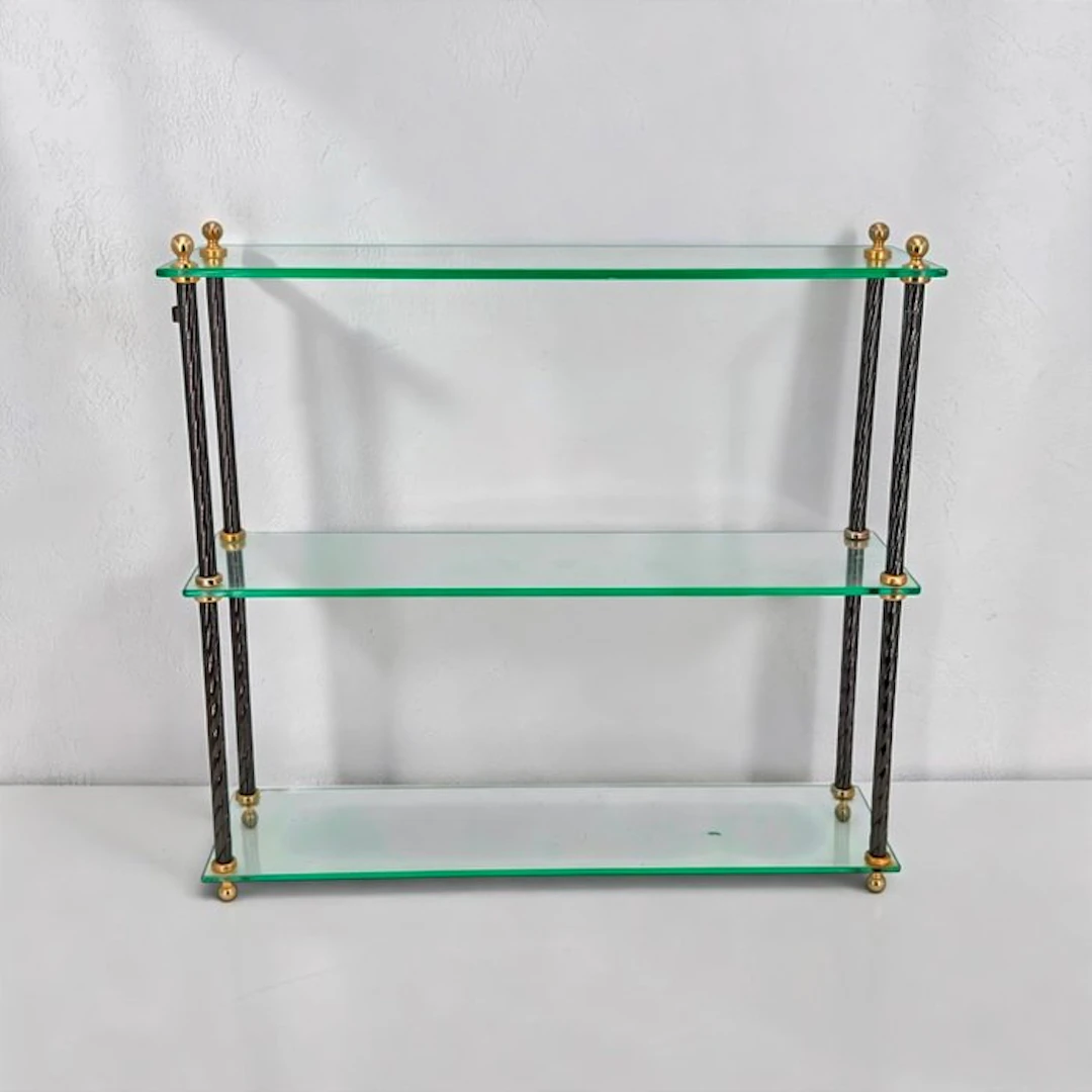 Shelf - Three Levels - Brass - Glass Shelves