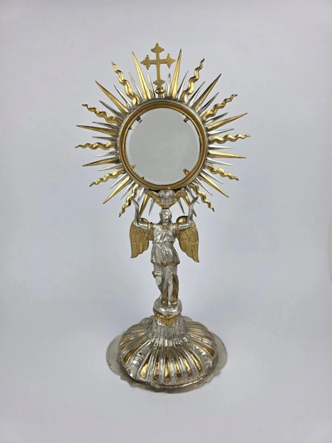 Monstrance - Metal, Silverplated, Glass - 1800-1850