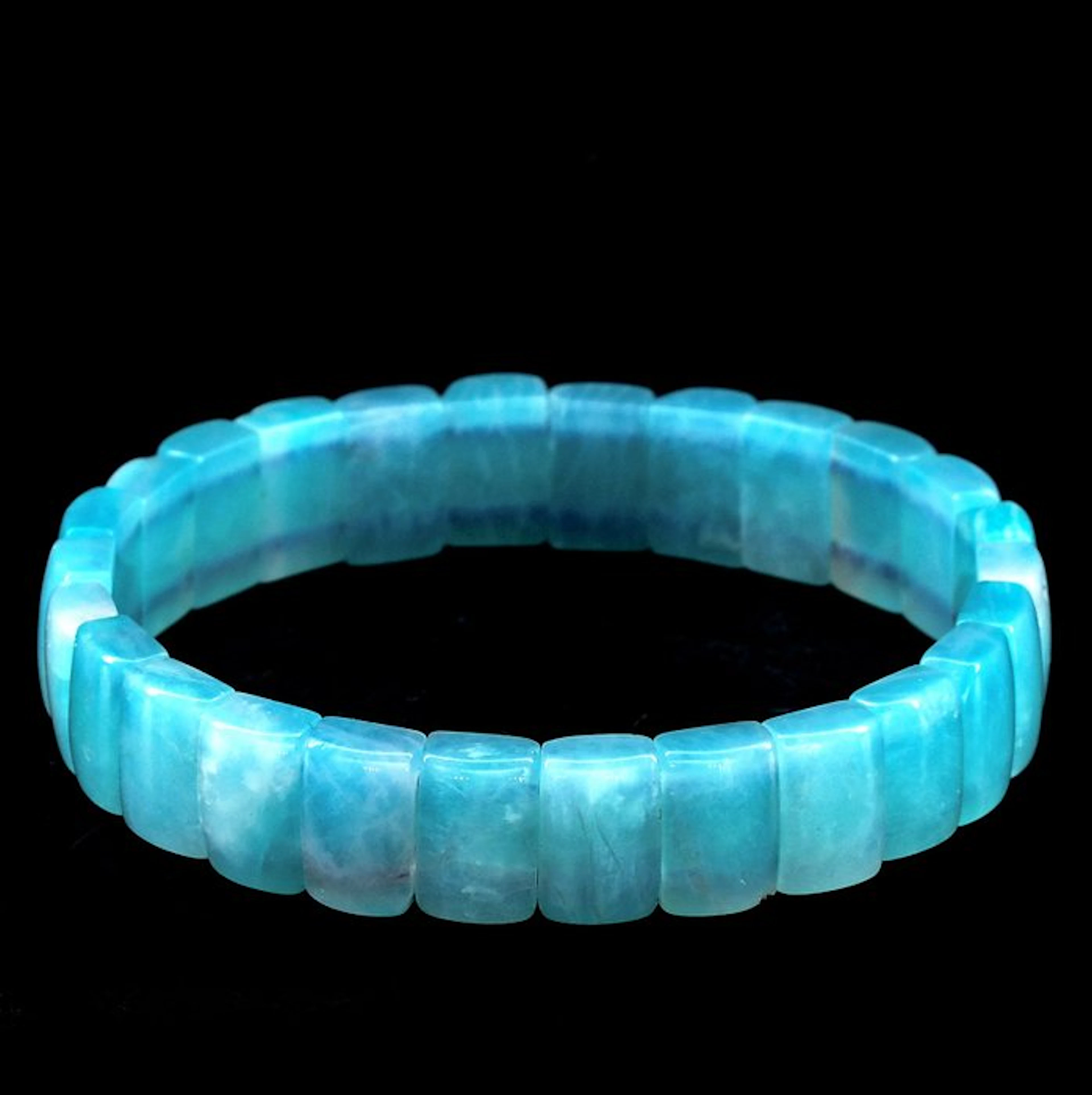 First quality natural Amazonite elastic bracelet - Height...