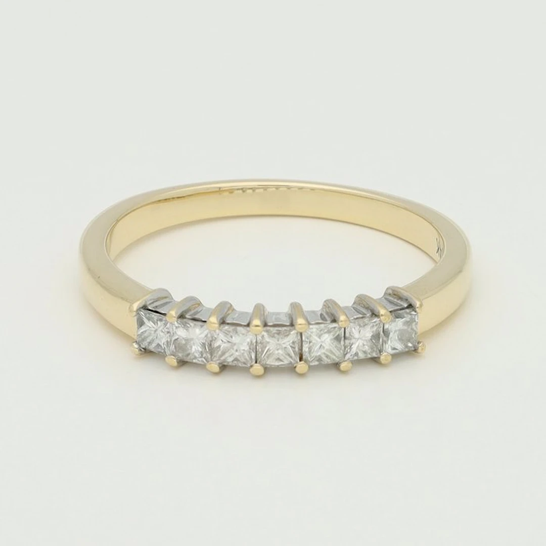 Ring - 14 kt. Yellow gold, White gold Diamond (Natural)