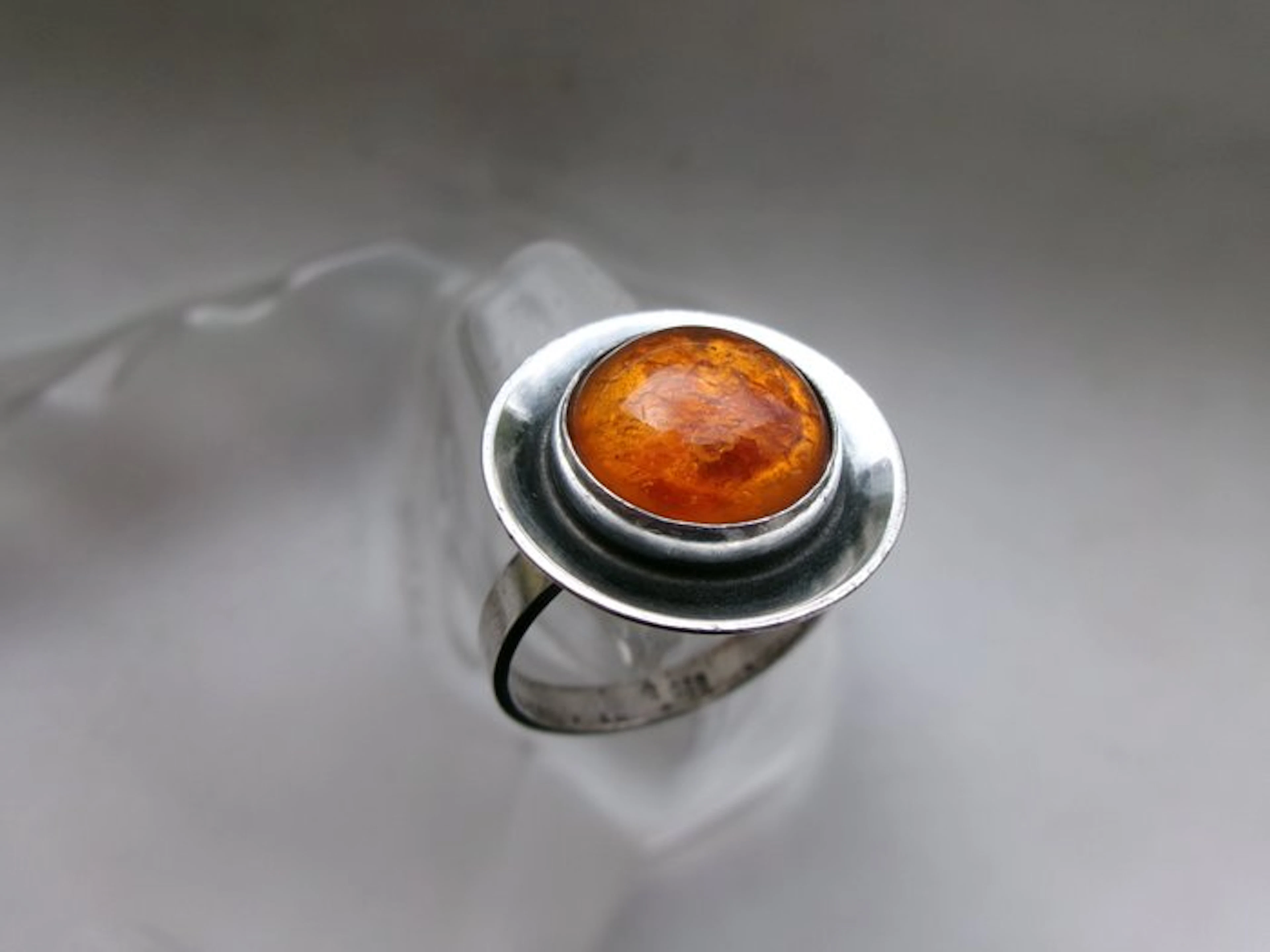 Silver, Amber - Ring - Art Deco Georg Kramer