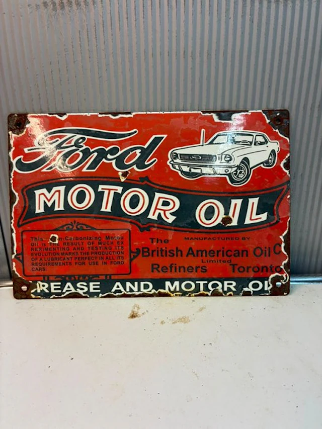 Ford Motor Oil – British American Oil Co. reclamebord - Enamel sign - Enamel
