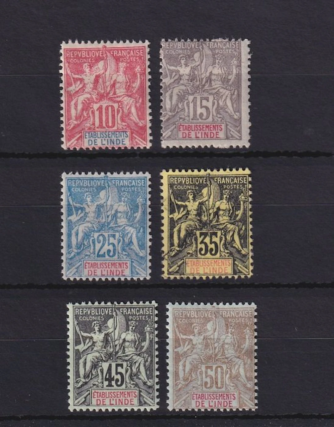 India 1900/1907 - complete series - Yvert n°14/19