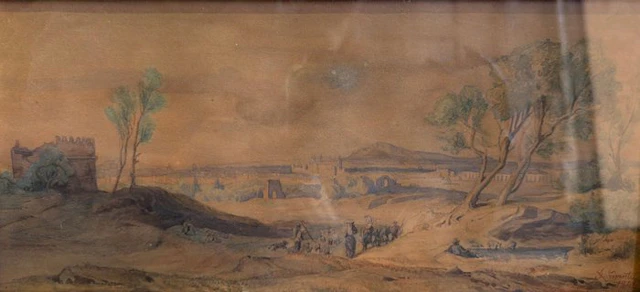 Giacinto Gigante (1806-1876) - Paesaggio con figure