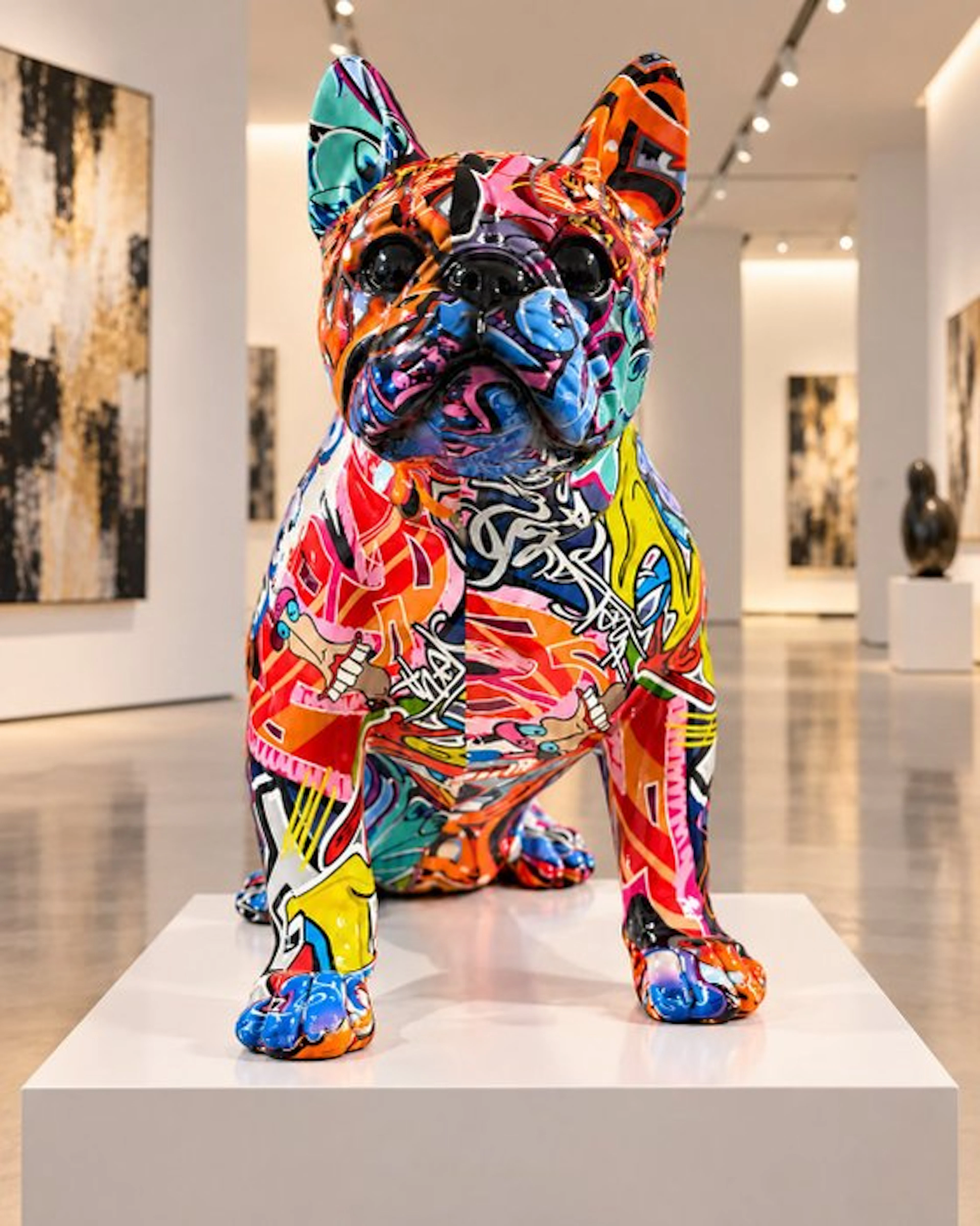 Renze Art - Sculpture, GRAFFITI DOG – URBAN EXPLOSION - 35 cm - polyester
