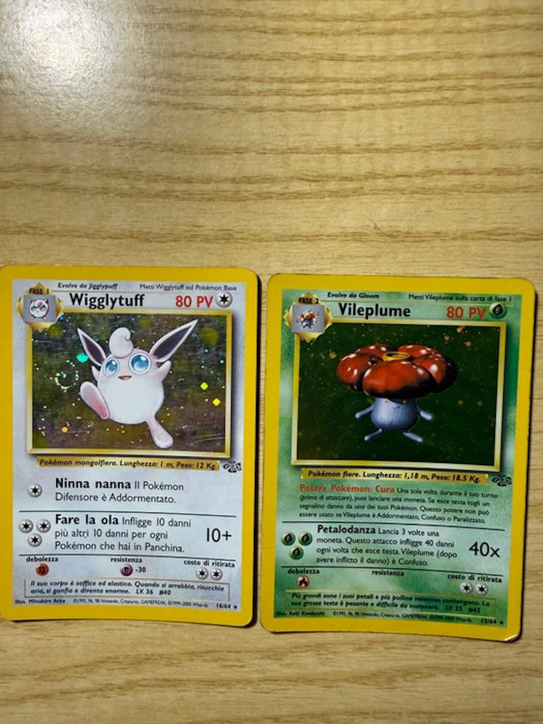 Pokémon Card - Wigglytuff, Vileplume Holo - WOTC - Jungle