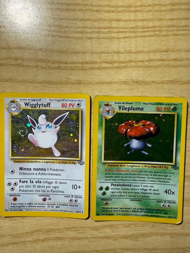 Pokémon Card - Wigglytuff, Vileplume Holo - WOTC - Jungle