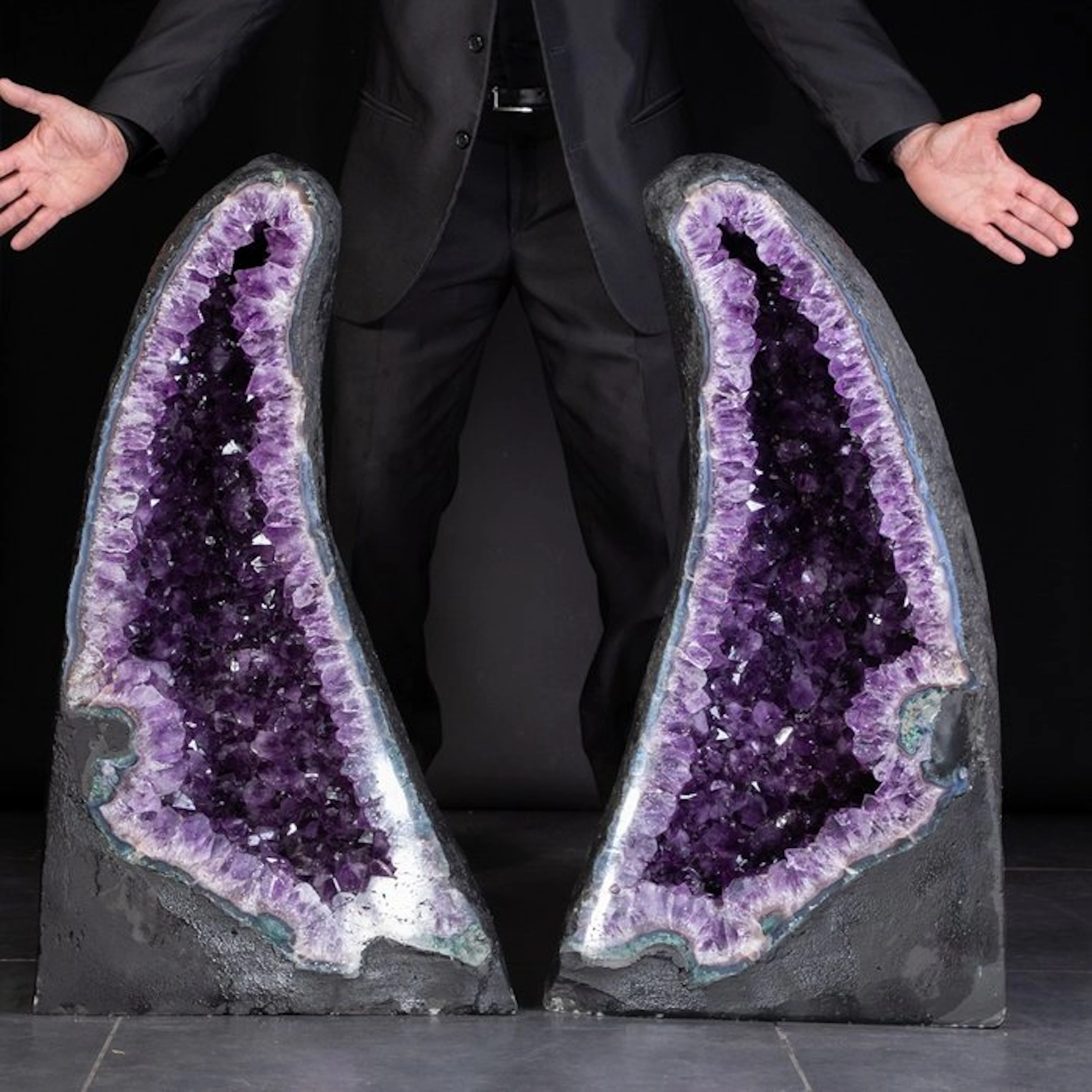 Incredible Pair of Cathedrals - UNIQUE !!!! - Amethyst...