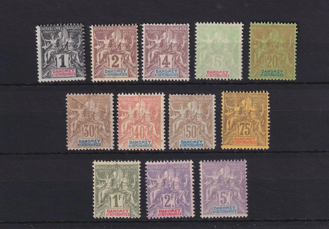 Dahomey 1901/1905 - complete series - Yvert n°6/17