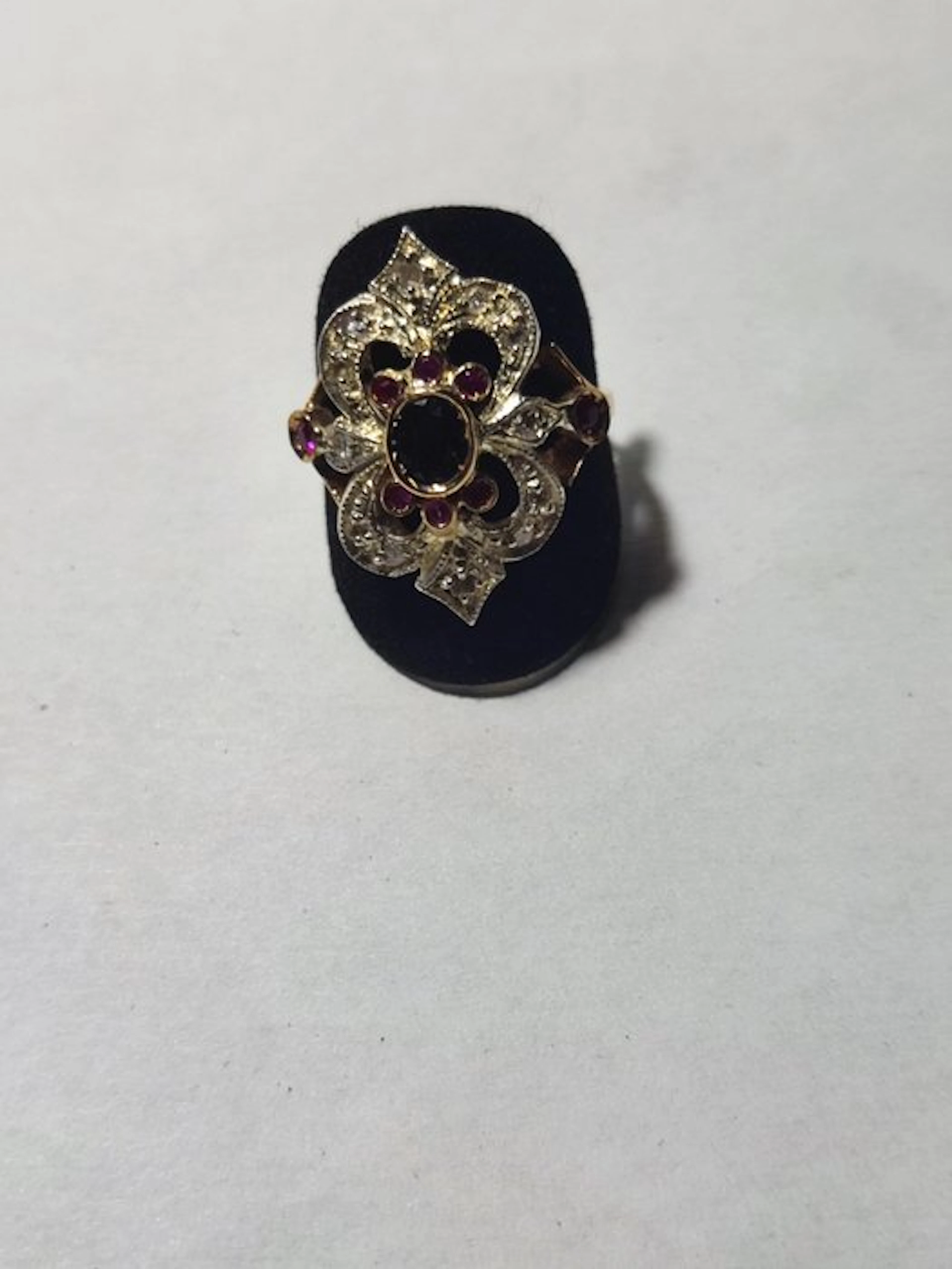 No reserve price - Ring - 9 kt. Yellow gold, Silver - 1.03ct. tw. - Ruby