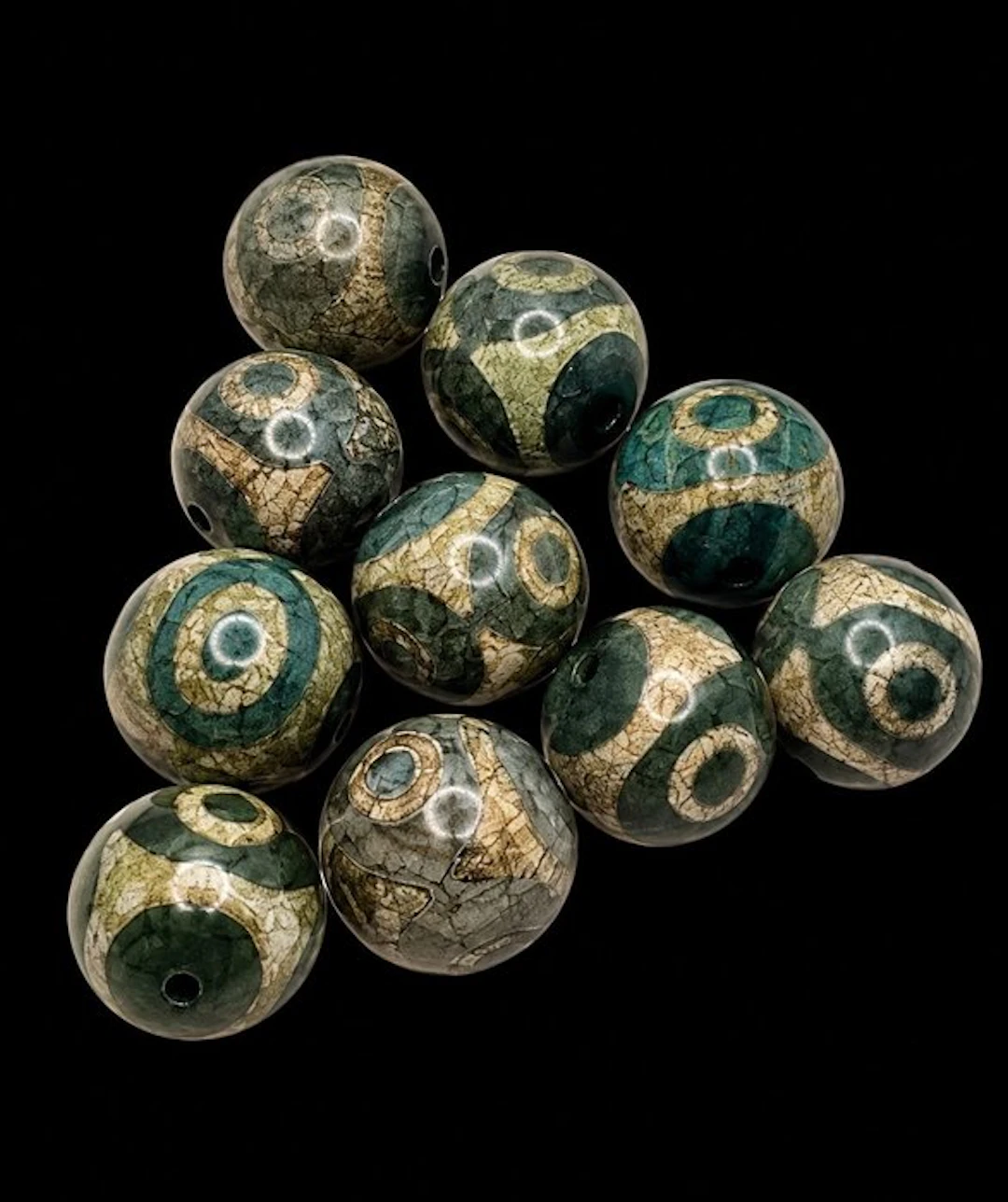 Bead (10) - Dzi agate beads