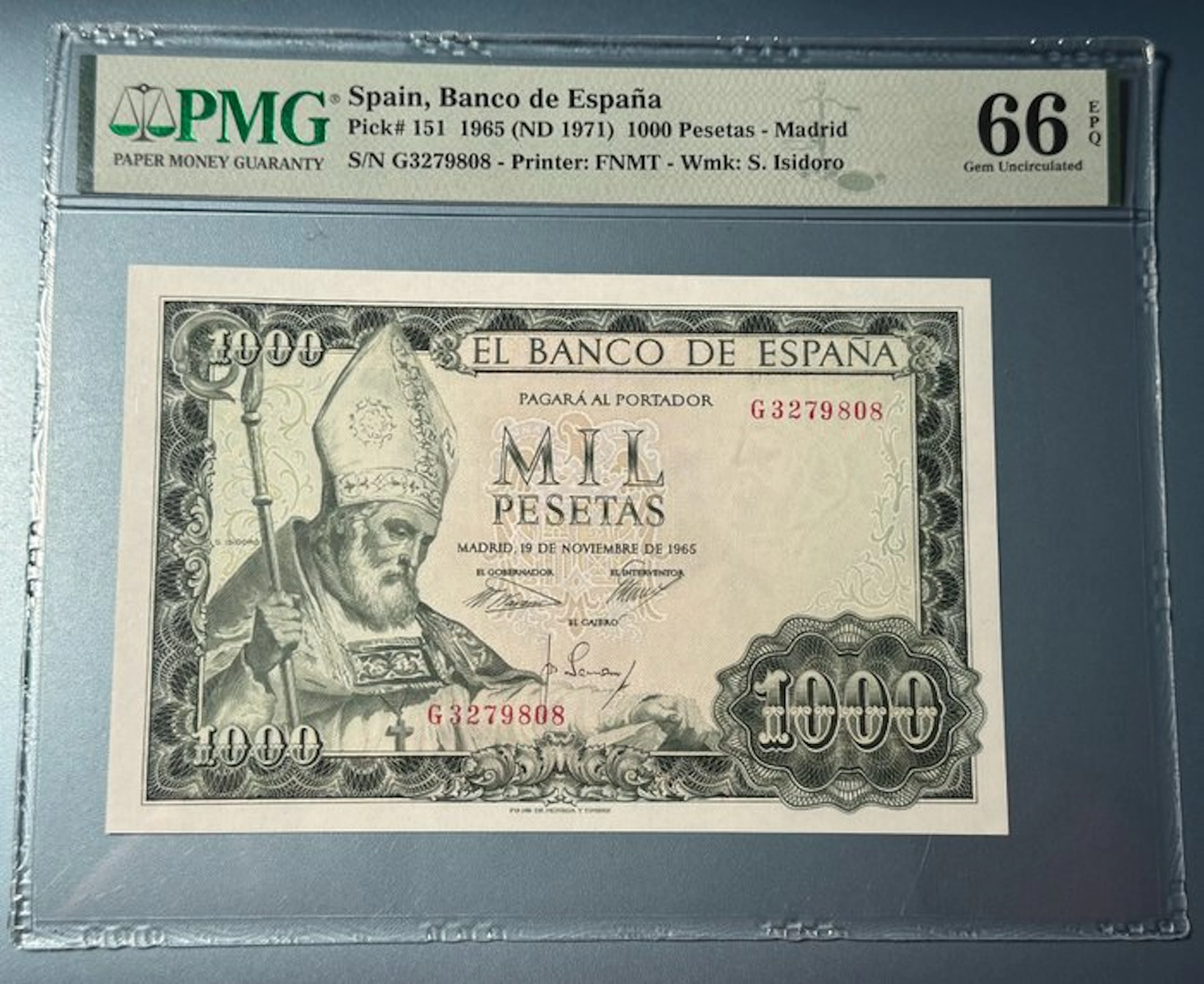 Spain. - 1000 Pesetas 1965 (ND 1971) - Pick 151 (No reserve price)