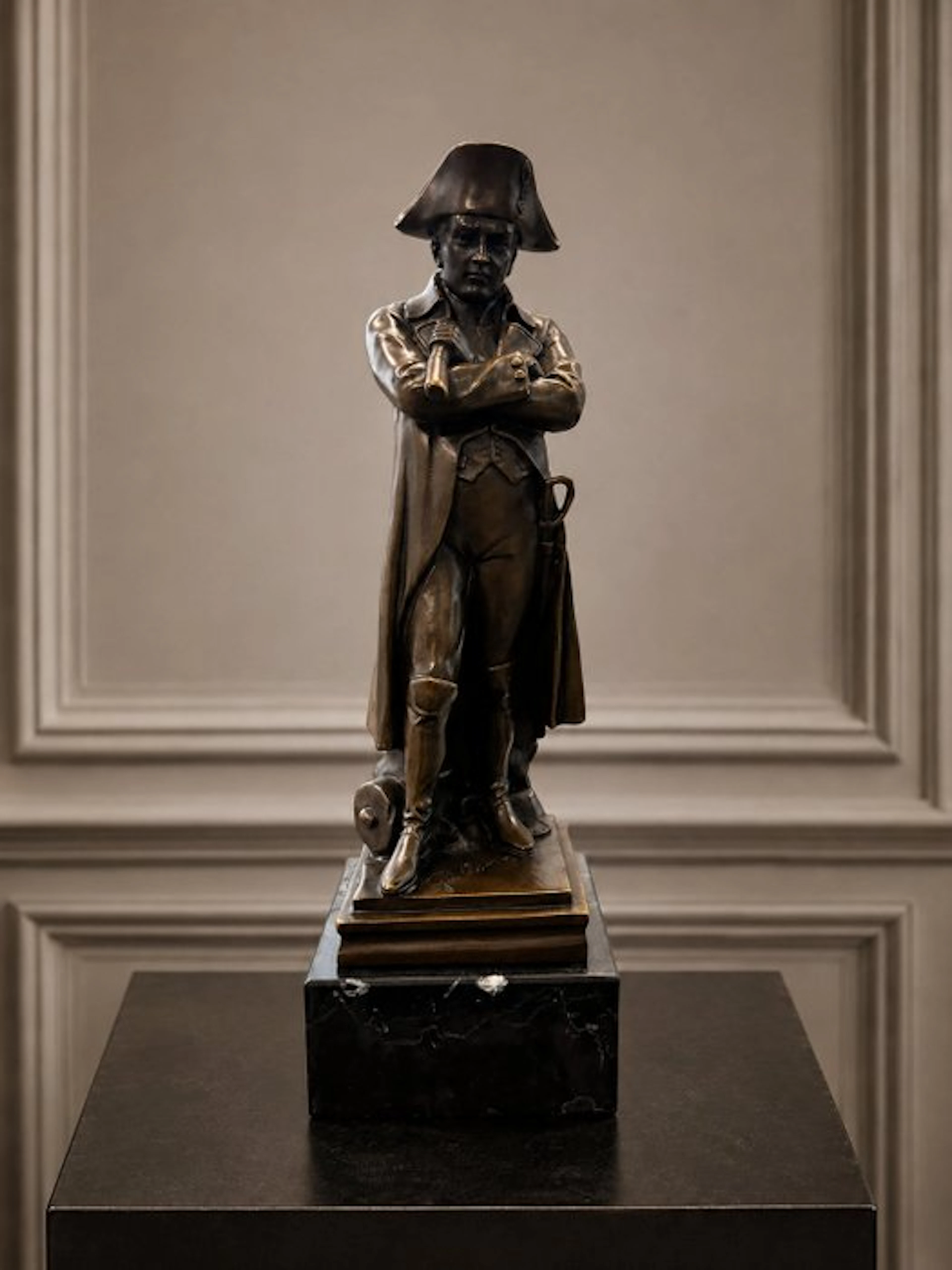 Sculpture, Imposante Napoleon Bonaparte - 30.5 cm - Bronze, Marble
