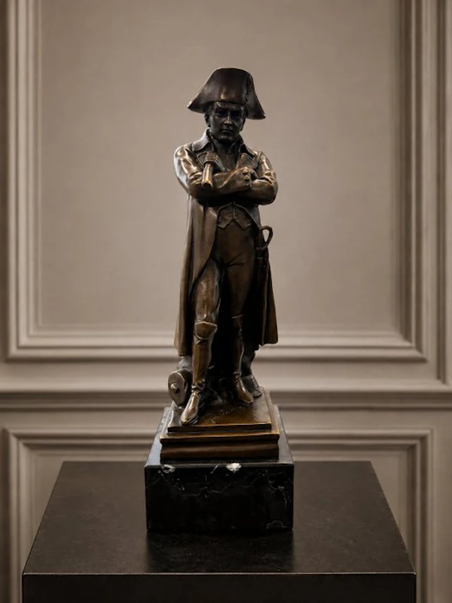 Sculpture, Imposante Napoleon Bonaparte - 30.5 cm - Bronze, Marble