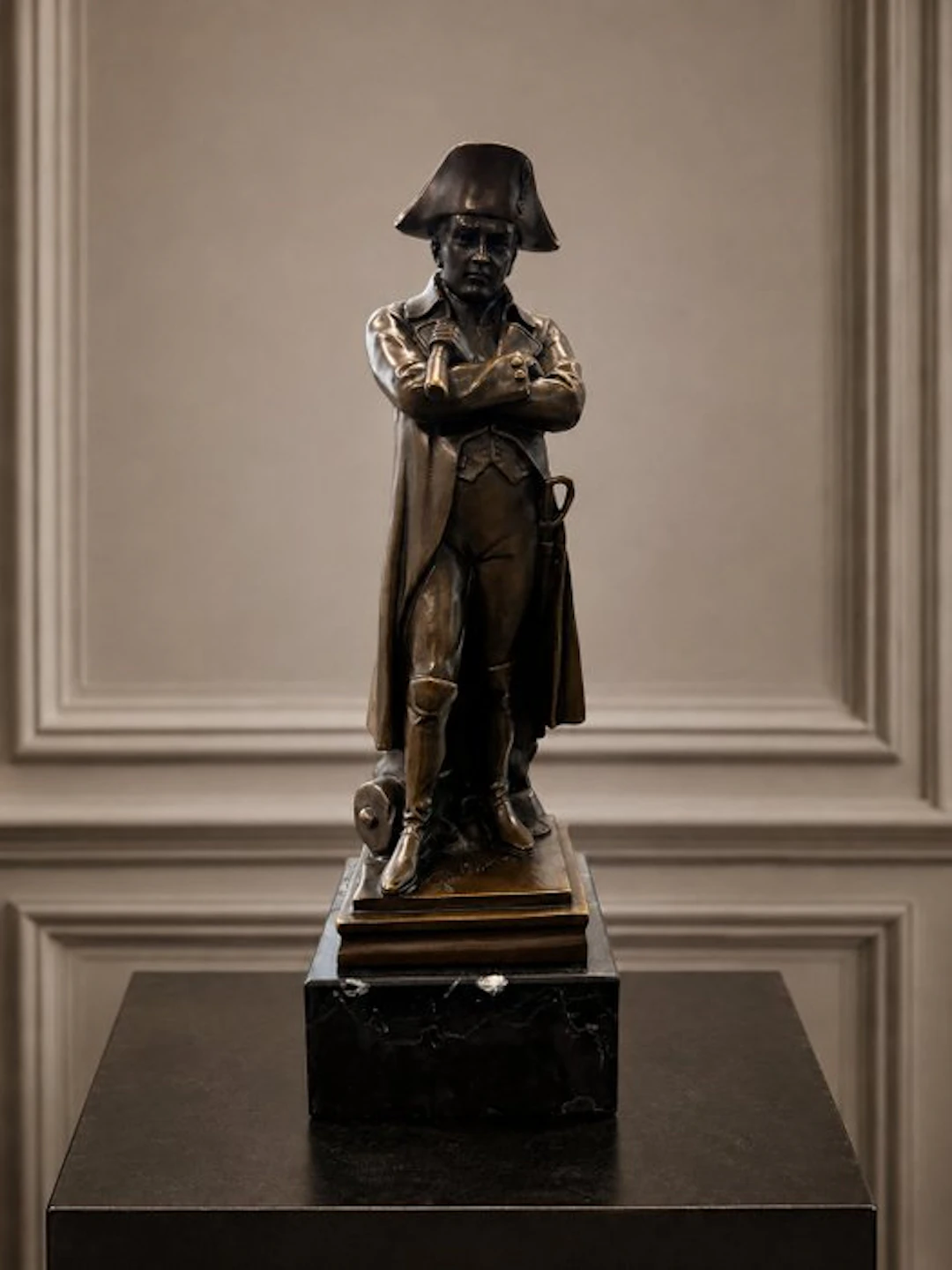 Sculpture, Imposante Napoleon Bonaparte - 30.5 cm - Bronze, Marble