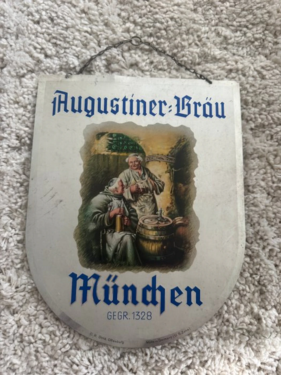 Augustiner-Bräu München – Old metal advertising sign – U.S