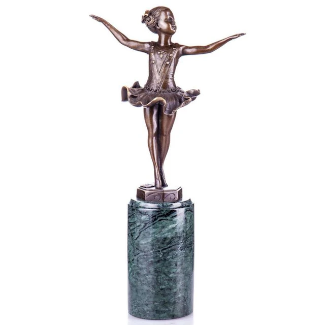 Figure - Art Deco Bronzefigur Ballerina nach F.Preiss 32CM - Bronze, Marble