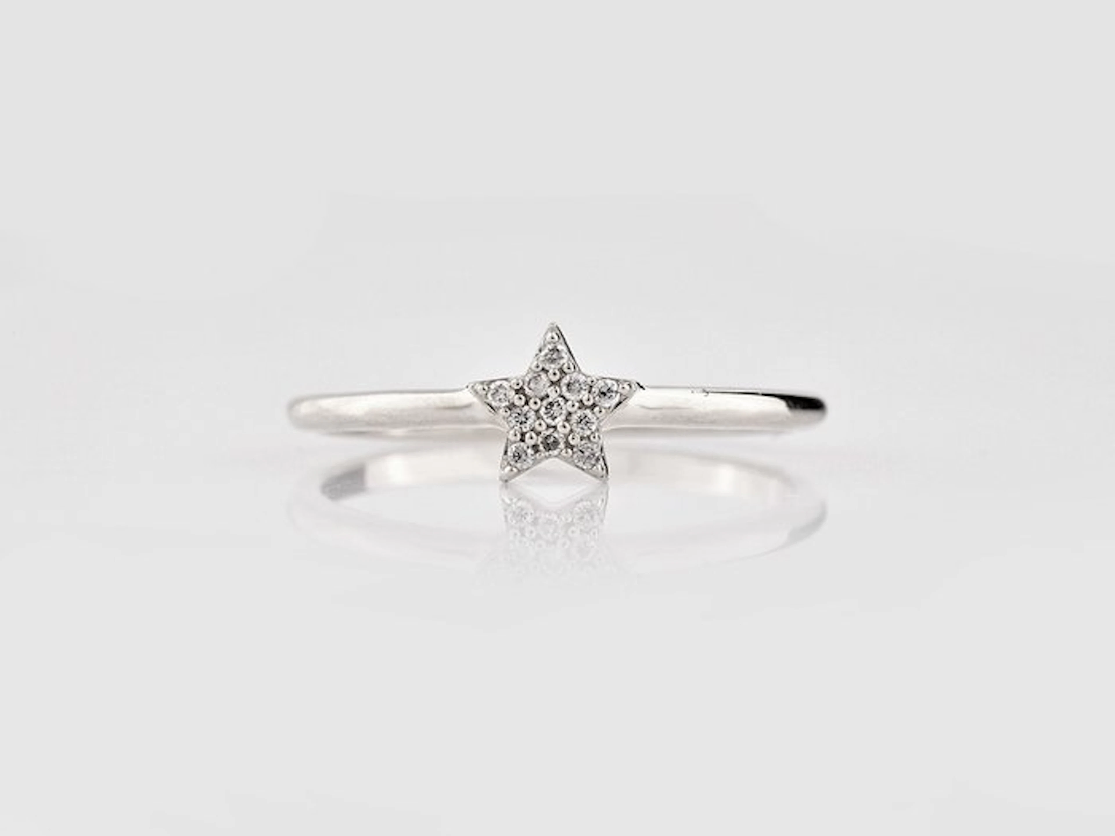 No reserve price - Ring - 14 kt. White gold - 0.05ct. tw. Diamond (Natural)