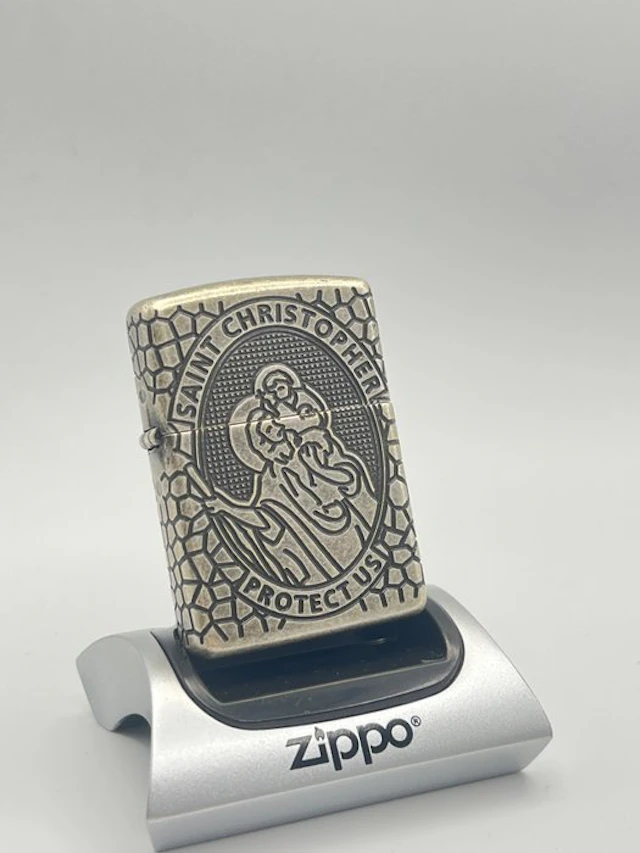 Zippo - Saint Christopher Protect Us Armor 360° MultiCut...