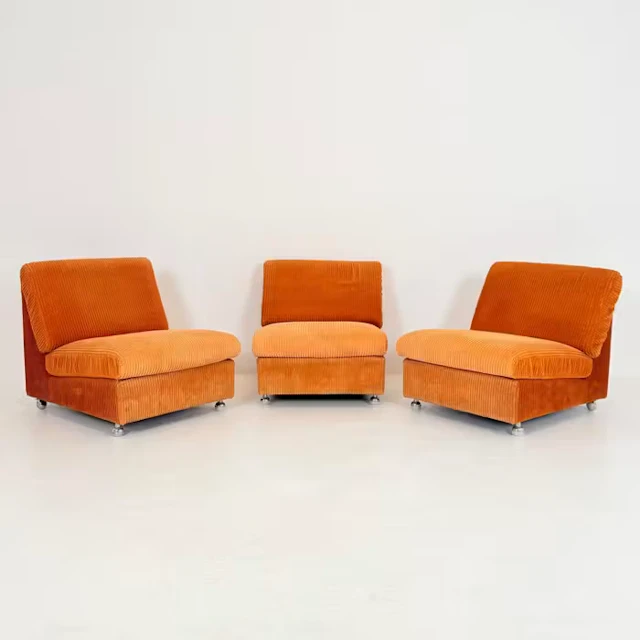 Sofa - fabric - Three modular lounge chairs