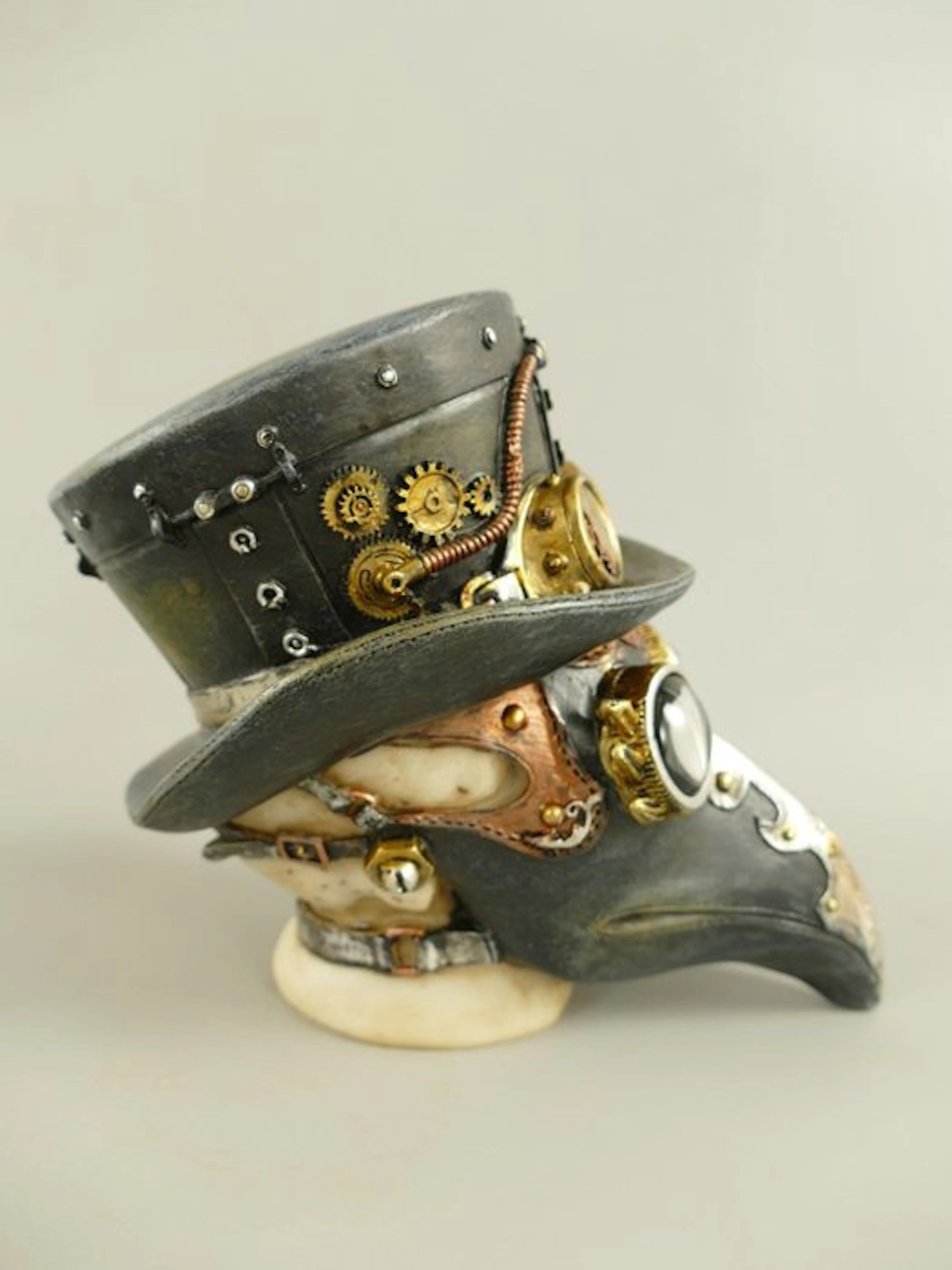 Statue, Vogel skelet steampunk-met mooie details-1kg- 17cm - 25 cm - Composite