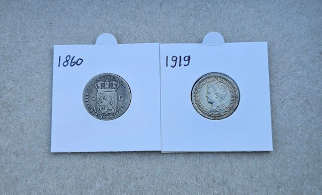 Netherlands. Willem III. 1/2 Gulden 1860/1919 (No reserve price)