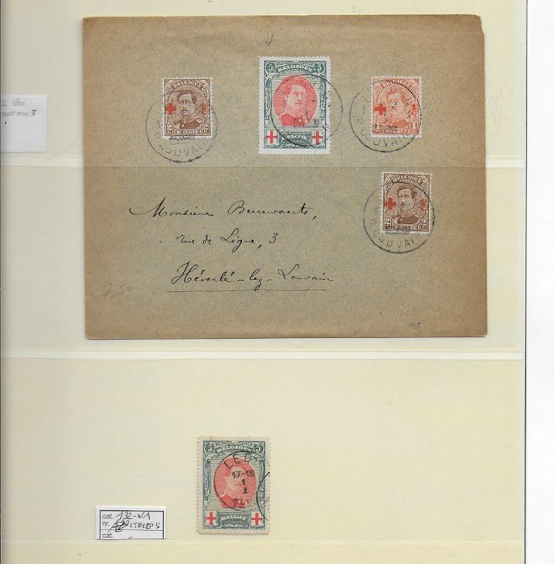 Belgium 1914/1919 - Red Cross specialized assortment of varieties, curiosities