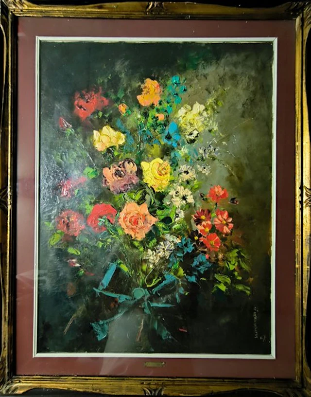 Alice Bernardine Esders (1910-1984) - Splendida natura morta floreale