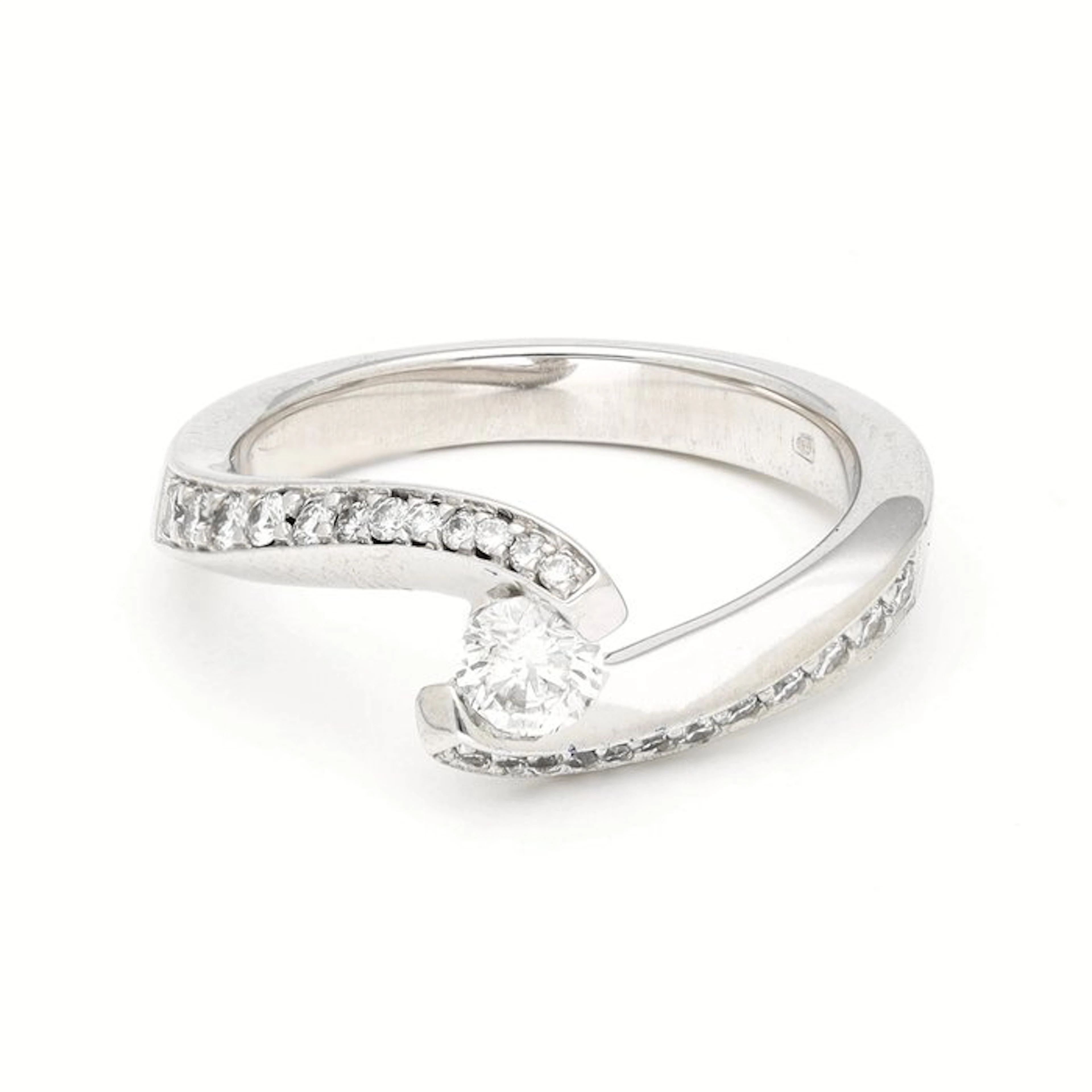 Ring - 14 kt. White gold Diamond (Natural)