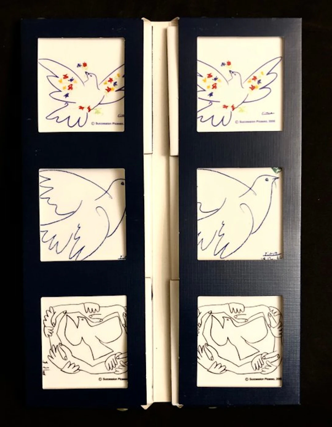 Succession Picasso - Coaster (6) - Porcelain - “Doves of the Peace”