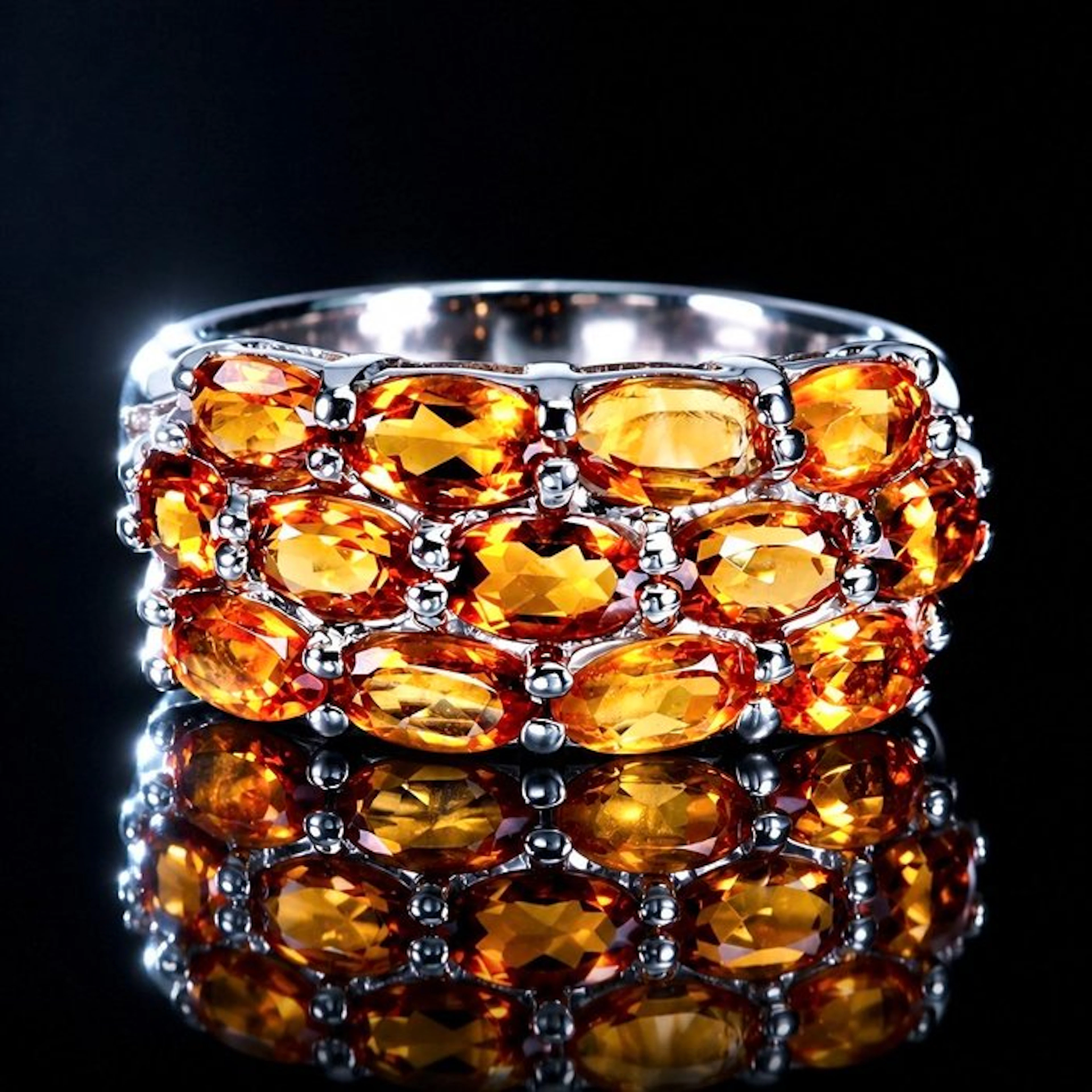 No reserve price - Ring Gold-plated 925 sterling silver, citrine