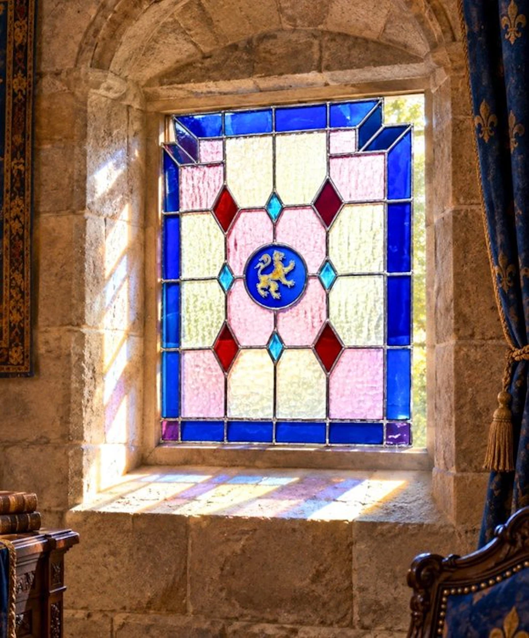 Stained glass window - 1970-1980 - Heraldic Lion Stained Glass